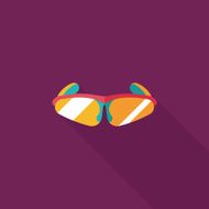 bike sunglasses flat icon with long shadow eps10 N2