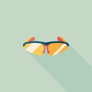 bike sunglasses flat icon with long shadow eps10 N3