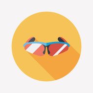 bike sunglasses flat icon with long shadow eps10 N4