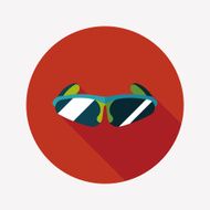 bike sunglasses flat icon with long shadow eps10 N5
