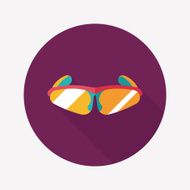 bike sunglasses flat icon with long shadow eps10 N6
