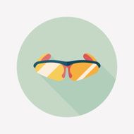 bike sunglasses flat icon with long shadow eps10 N7