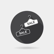 Flat concept big sale icon with long shadow hanger rack peg