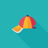 baseball cap flat icon with long shadow eps10 N35