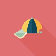 baseball cap flat icon with long shadow eps10 N36