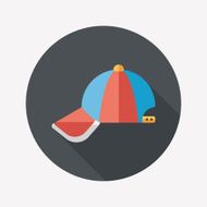 baseball cap flat icon with long shadow eps10 N37