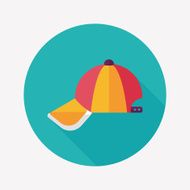 baseball cap flat icon with long shadow eps10 N39