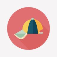 baseball cap flat icon with long shadow eps10 N40