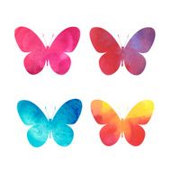 watercolor butterflies set isolated on white N2