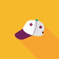 baseball cap flat icon with long shadow eps10 N43