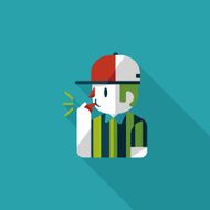 referee flat icon with long shadow eps10 N9
