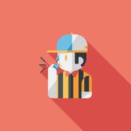referee flat icon with long shadow eps10 N10