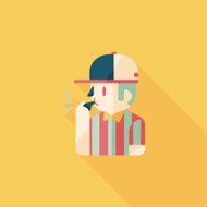 referee flat icon with long shadow eps10 N12
