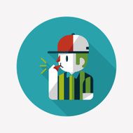 referee flat icon with long shadow eps10 N13