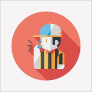 referee flat icon with long shadow eps10 N14