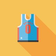 basketball clothing flat icon with long shadow eps10 N28