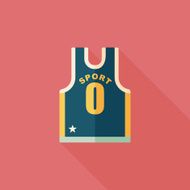 basketball clothing flat icon with long shadow eps10 N30