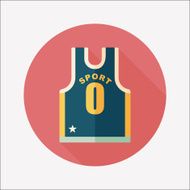 basketball clothing flat icon with long shadow eps10 N34