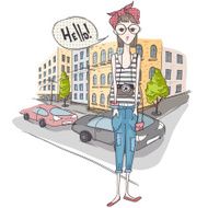 Hipster Girl With a Camera N2