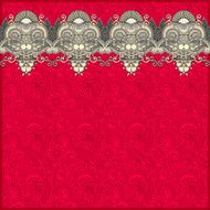 ornamental background with flower ribbon stripe pattern greeti N104