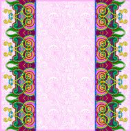 ornamental background with flower ribbon stripe pattern greeti N107