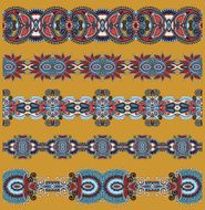 collection of seamless ornamental floral stripes N92