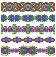 collection of seamless ornamental floral stripes N95