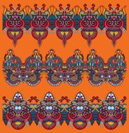 collection of seamless ornamental floral stripes N97