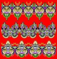collection of seamless ornamental floral stripes N98