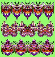 collection of seamless ornamental floral stripes N99