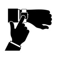 Silhouette of Arm with a Smartwatch Vector