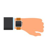 Arm with a Smartwatch in Flat Design Style Vector