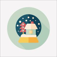 snow globe and gifts flat icon with long shadow eps10