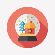snow globe and gifts flat icon with long shadow eps10 N3