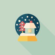 snow globe and gifts flat icon with long shadow eps10 N5