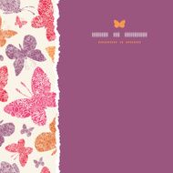 Floral butterflies frame vertical seamless pattern background