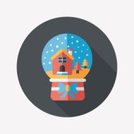 snow globe and gifts flat icon with long shadow eps10 N10