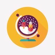 snow globe and gifts flat icon with long shadow eps10 N15