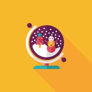 snow globe and gifts flat icon with long shadow eps10 N19