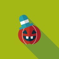 pumpkin flat icon with long shadow eps10 N14