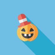 pumpkin flat icon with long shadow eps10 N15