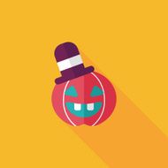 pumpkin flat icon with long shadow eps10 N16