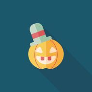 pumpkin flat icon with long shadow eps10 N17