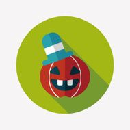 pumpkin flat icon with long shadow eps10 N18