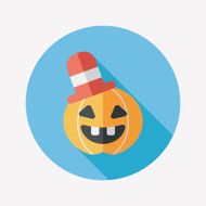 pumpkin flat icon with long shadow eps10 N19