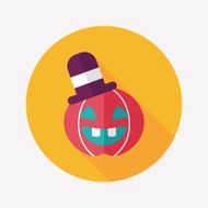 pumpkin flat icon with long shadow eps10 N20