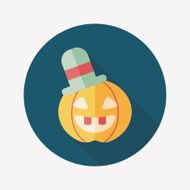 pumpkin flat icon with long shadow eps10 N21