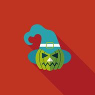 pumpkin flat icon with long shadow eps10 N22