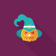 pumpkin flat icon with long shadow eps10 N24