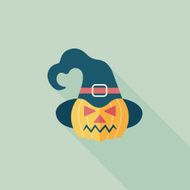 pumpkin flat icon with long shadow eps10 N25
